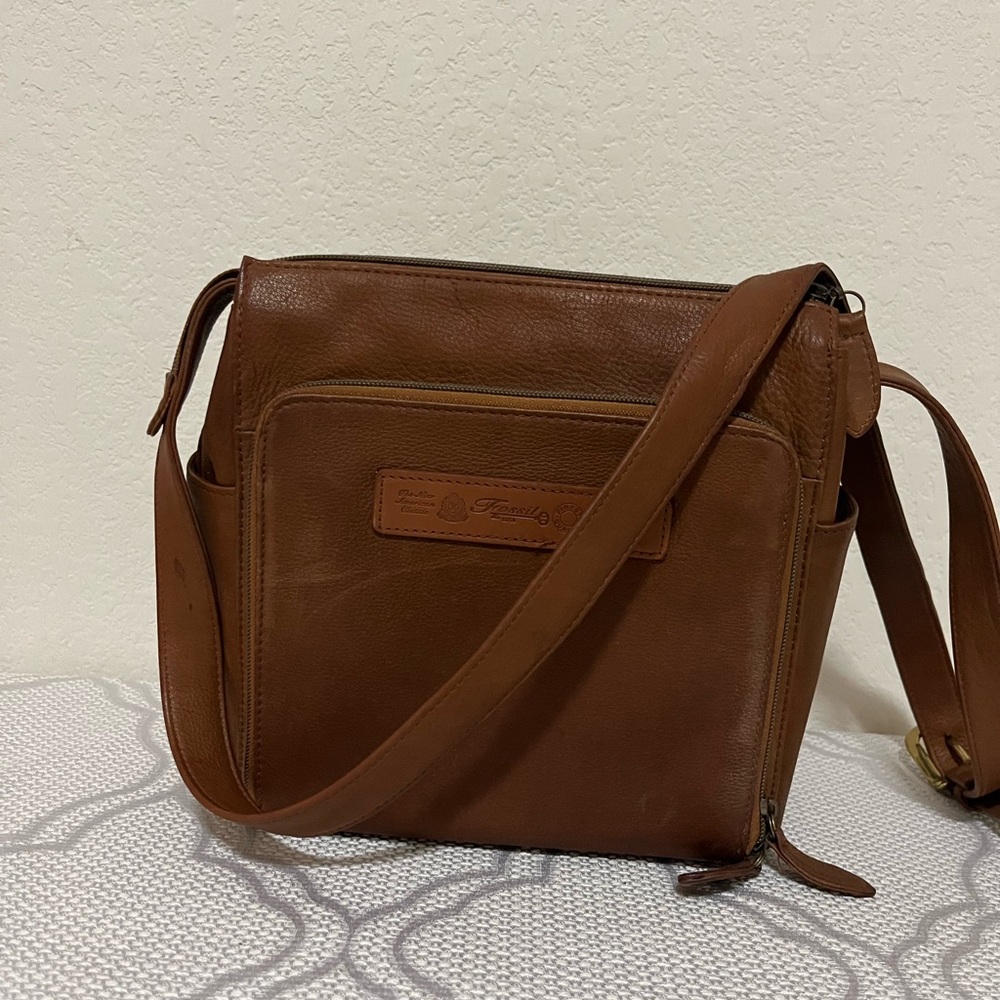 Fossil Brown Leather Shoulder Bag